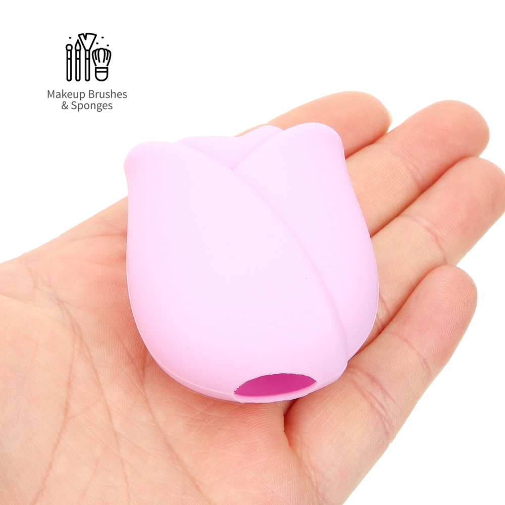 3pcs Makeup Brush Covers Rose Shape Foundation Brush Covers Silicone Protectors