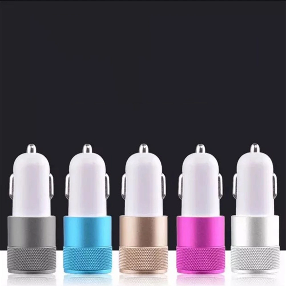 Dual Ports USB Car Charger 2.1A for iPhone X / 8 Plus / 8 / 7 Plus / 7 / 6s Plus / 6s and Other Devices (Black and Gray)