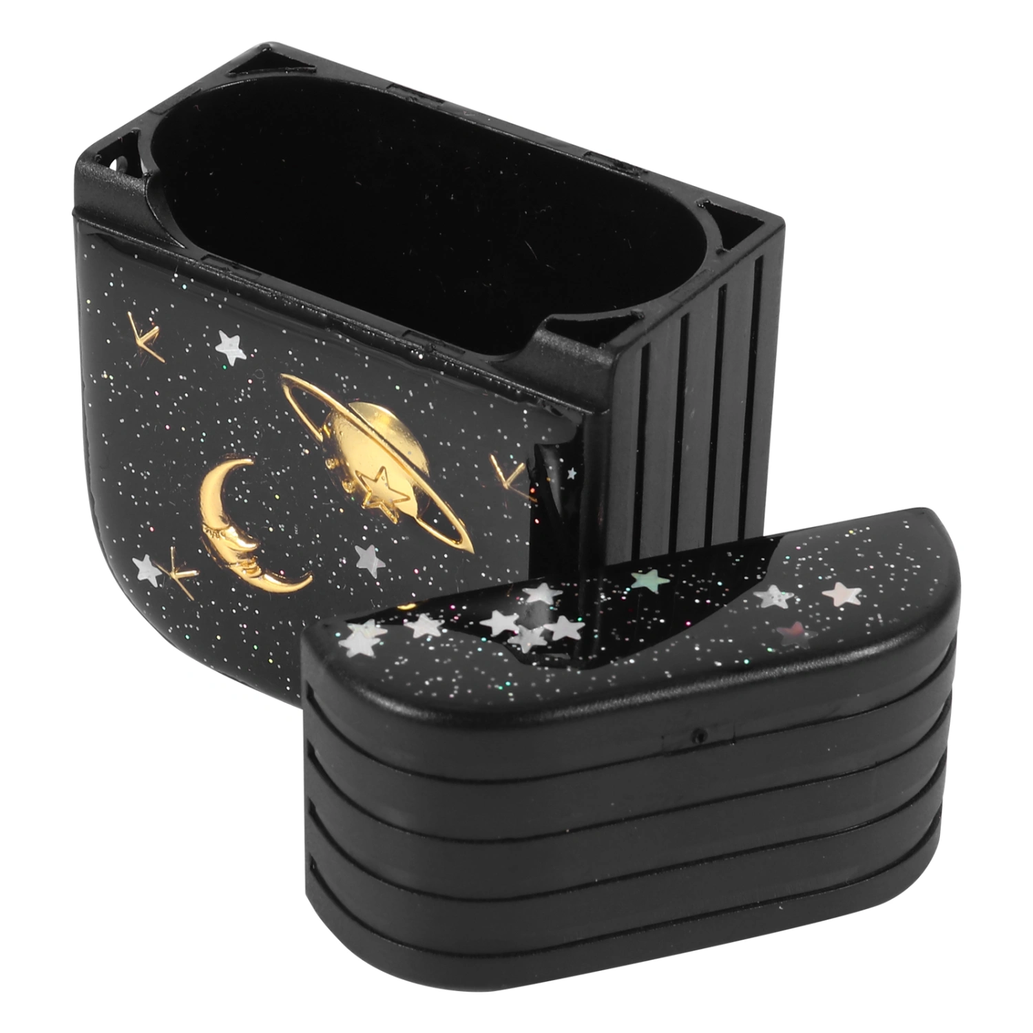 1pc Metal Moon Star Earphone Storage Box Cover Compatible with Apple Airpods