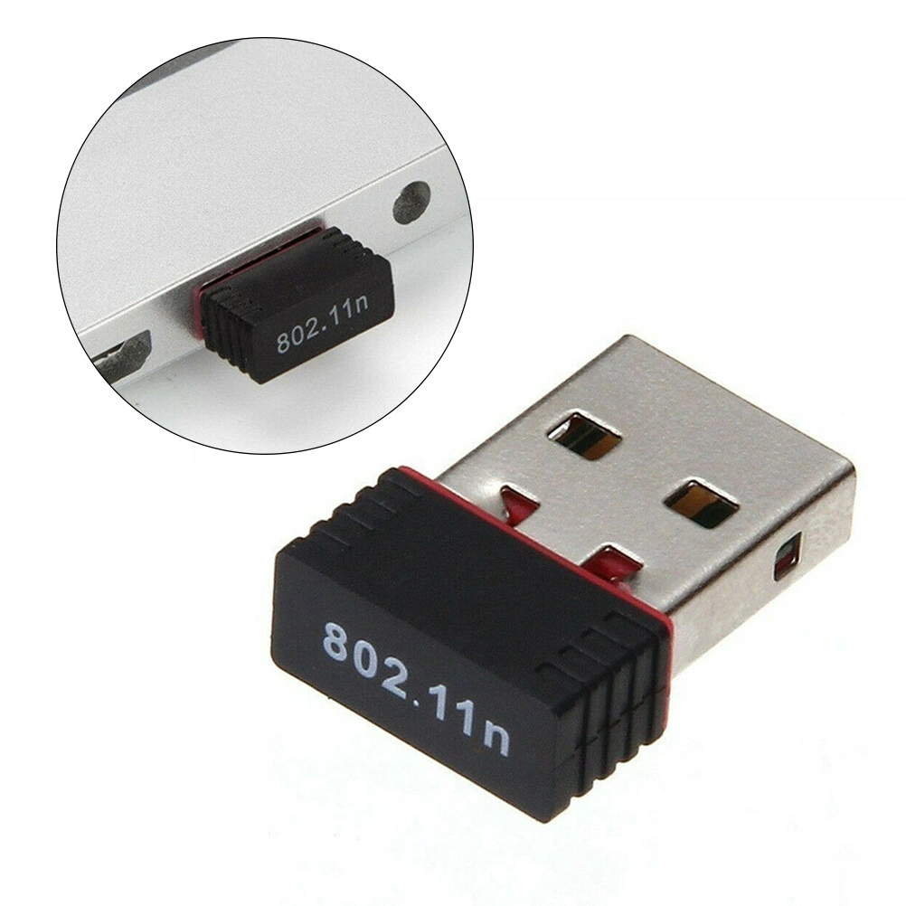 USB 2.0 Wireless 802.11n 150 Mbps Nano WiFi Network Adapter Dongle Receiver Network LAN Transmitter with CD Drivers (Black and Red)