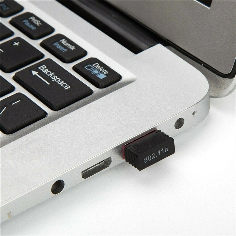 USB 2.0 Wireless 802.11n 150 Mbps Nano WiFi Network Adapter Dongle Receiver Network LAN Transmitter with CD Drivers (Black and Red)