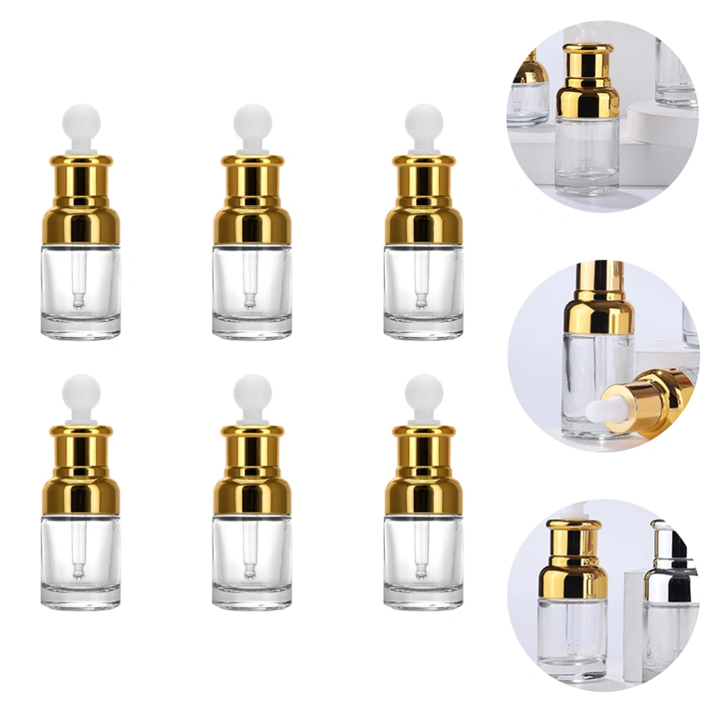 6Pcs Essential Oil Bottle Perfume Glass Dropper Bottle Container Dispenser 30ml