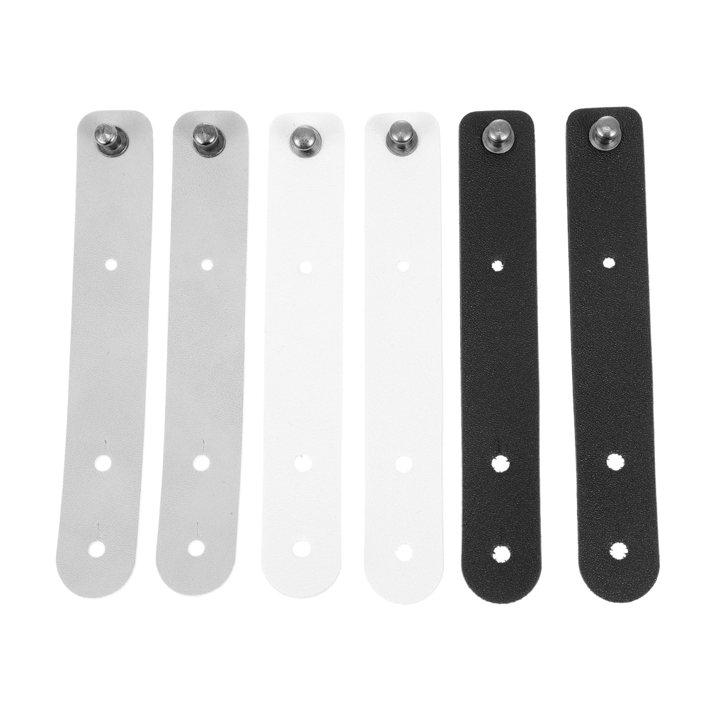 6pcs Data Line Leather Buckle Ties Cable Ties Cable Management Ties Cable Organizer