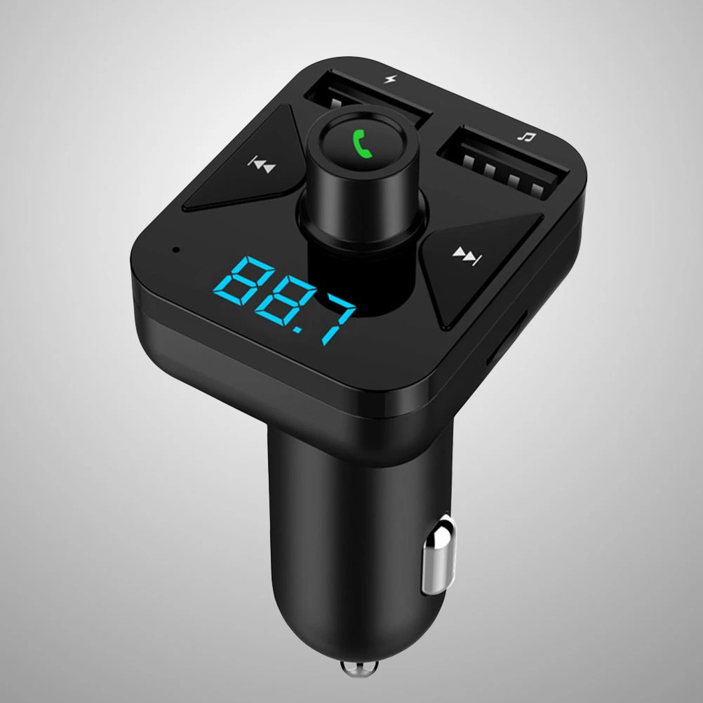WirelessCar MP3 Player FM Transmitter Radio with 2 USB Port Charger & Hands-free Calling Support TF USB Flash Drive