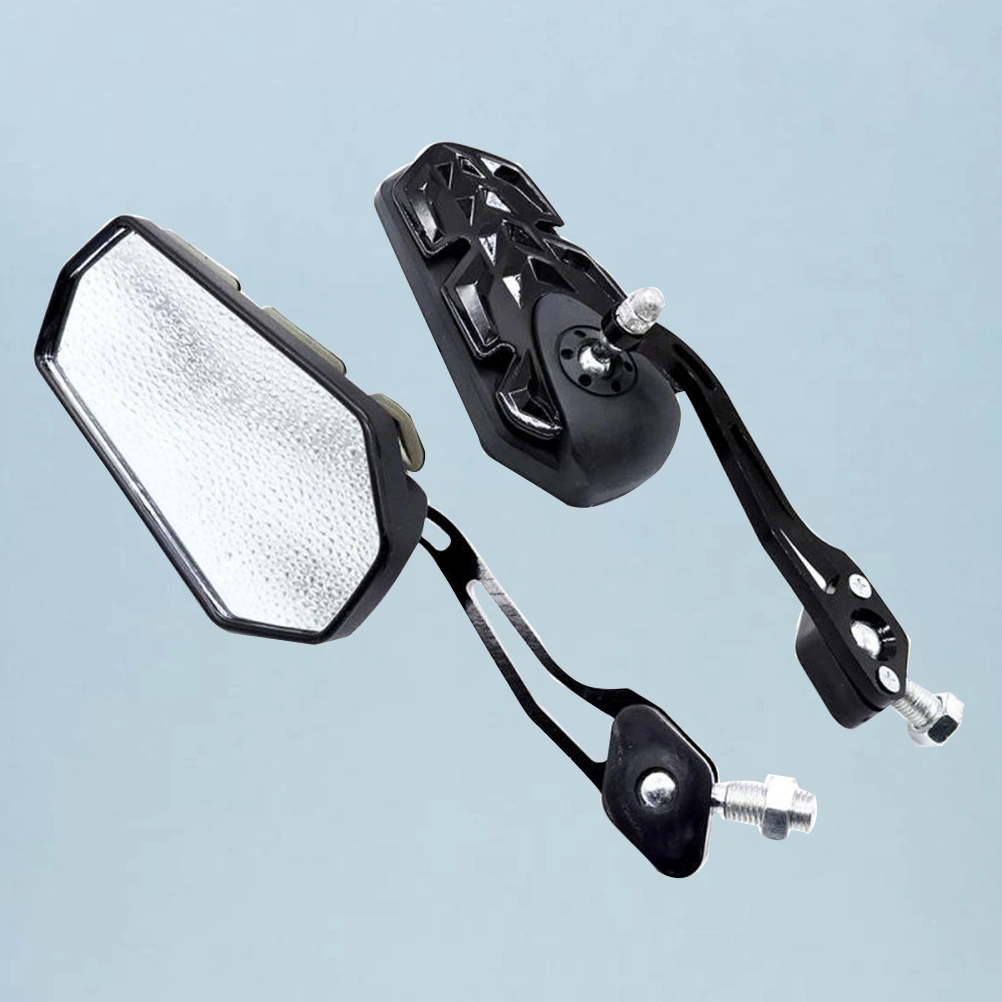 1 Pair Motorcycle Handlebar Rearview Mirror Aluminum Alloy Reversing Mirror Reflector Modified Accessories (Black)