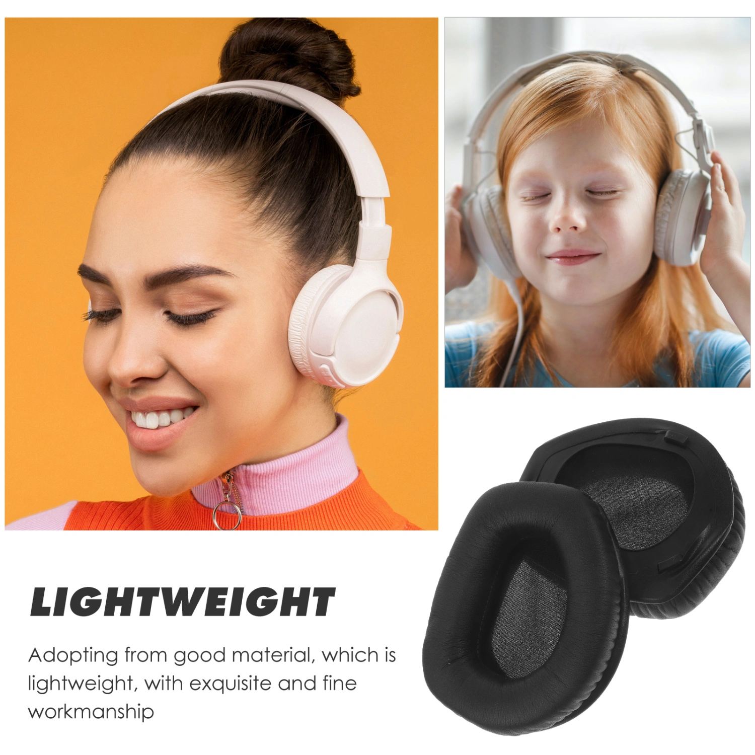2pcs Supple Headset Ear Pads Compatible for Sennheiser RS165/RS175/RS185/RS195
