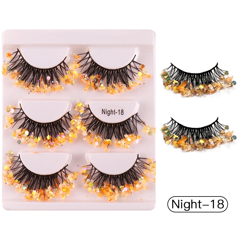 3 Pairs Fluffy Eyelashes Women Makeup Eyelashes Wispy Eyelashes Extensions for Stage Performance