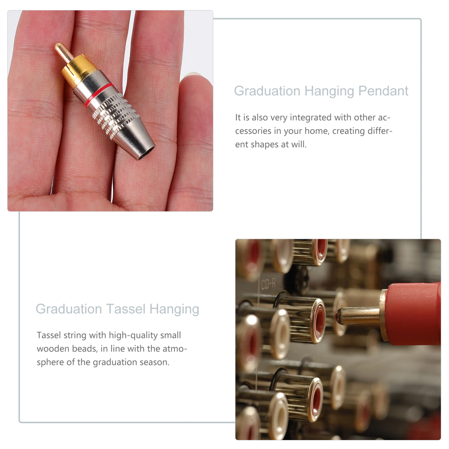 4pcs RCA Plugs Speaker Plugs Gold Plated RCA Plug Male Plug Adapter Connector