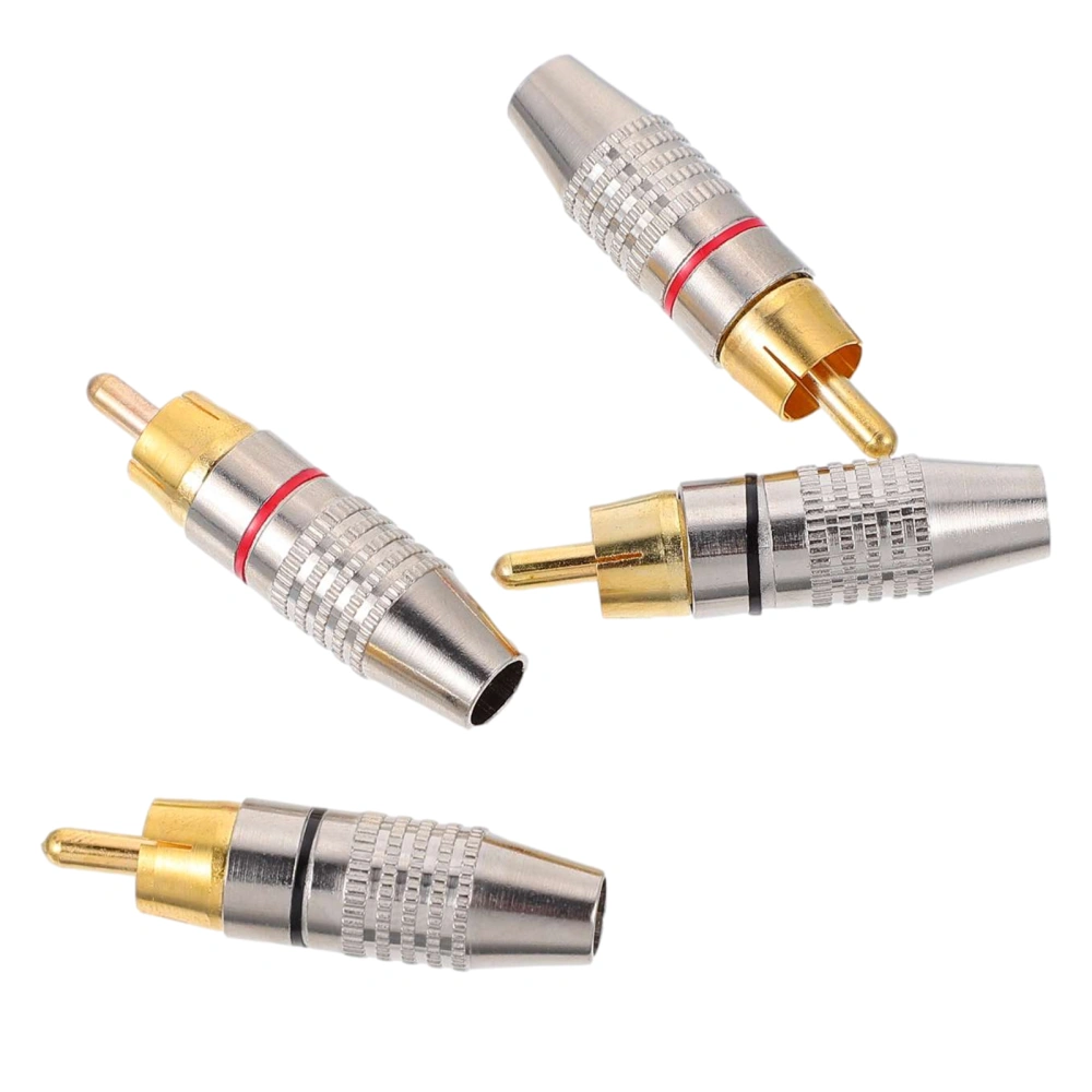 4pcs RCA Plugs Speaker Plugs Gold Plated RCA Plug Male Plug Adapter Connector