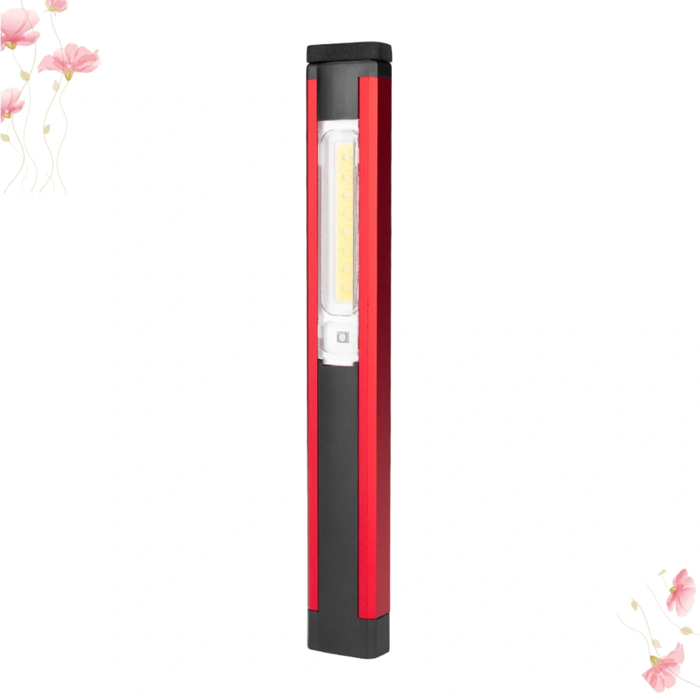 Portable Working Inspection Light COB LED Multifunction Maintenance Torch Magnetic USB Rechargeable Lamp (Red)