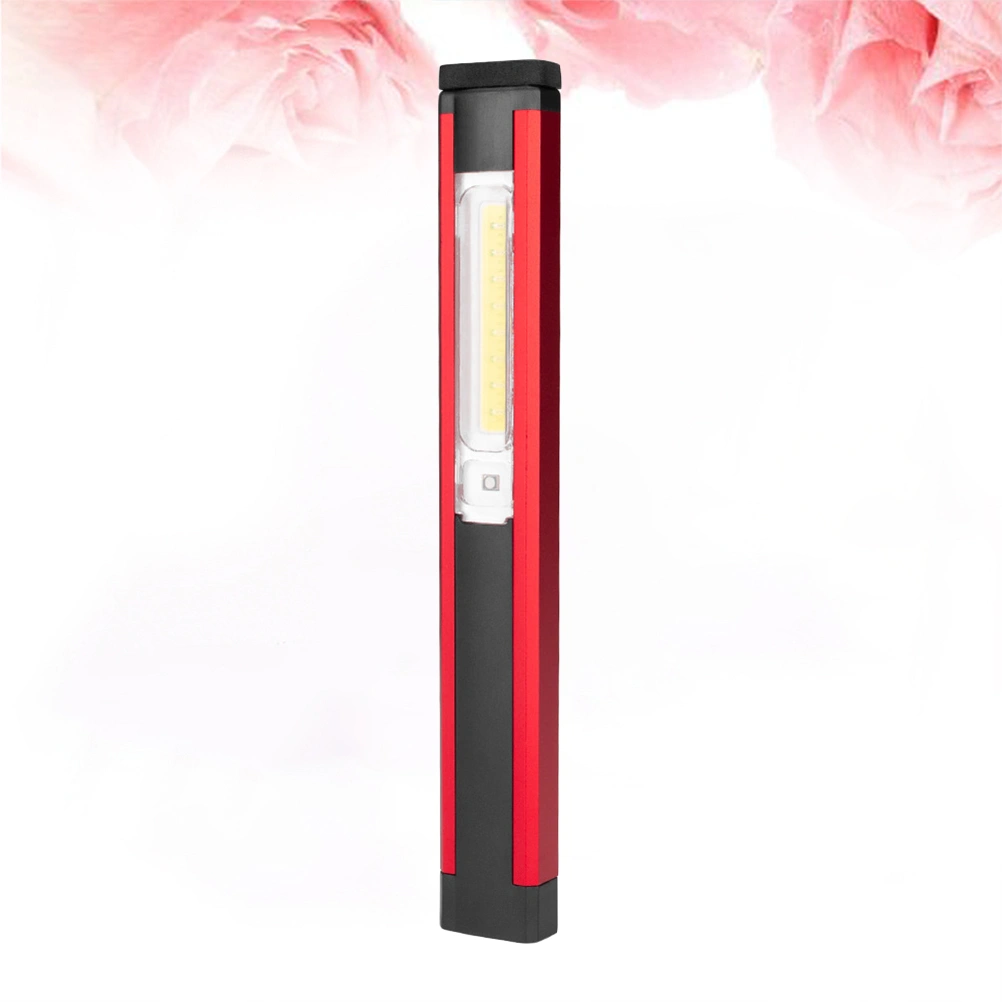 Portable Working Inspection Light COB LED Multifunction Maintenance Torch Magnetic USB Rechargeable Lamp (Red)
