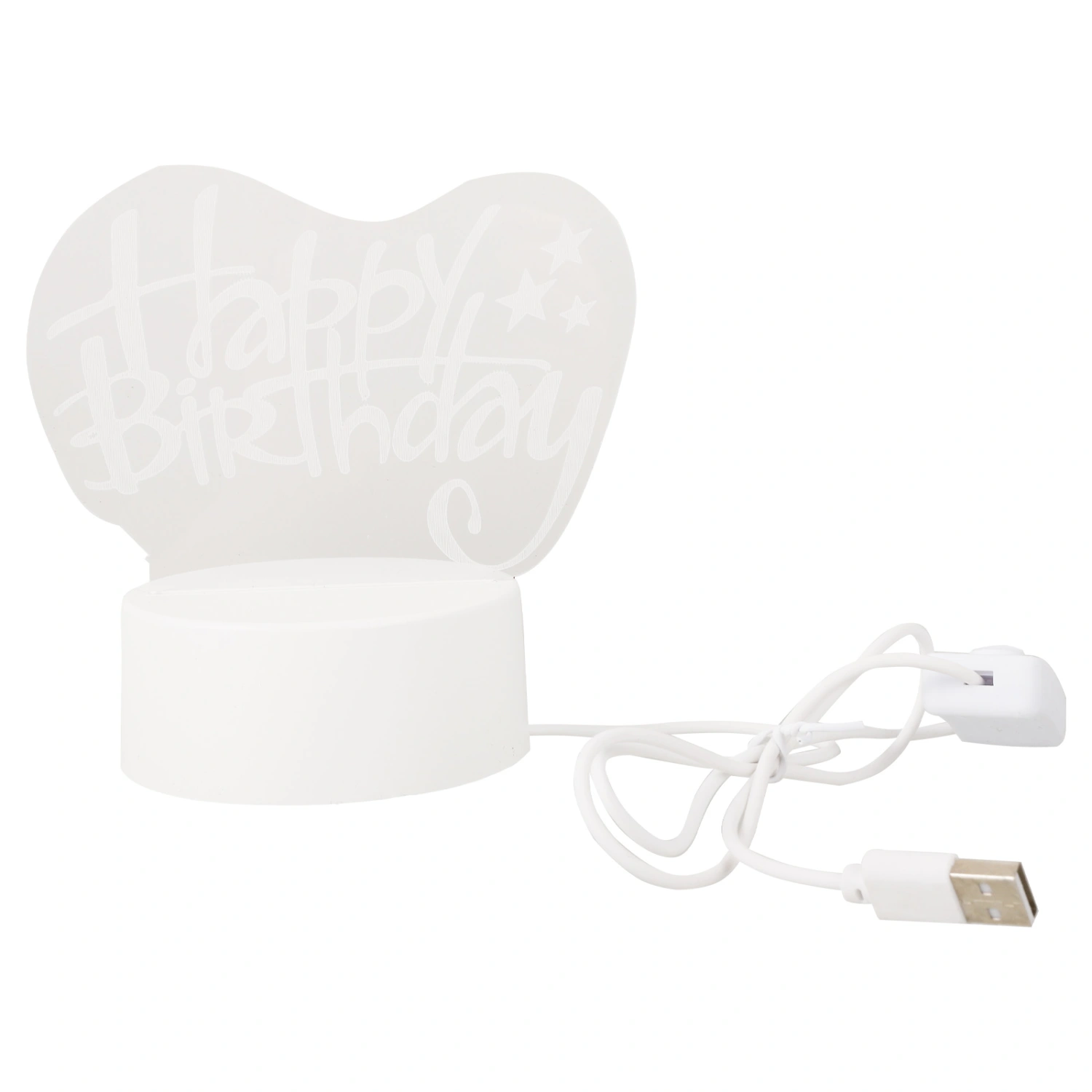 1Pc Romantic 3D Night Light Xmas Decorative LED Lamp Birthday Gift Transparent