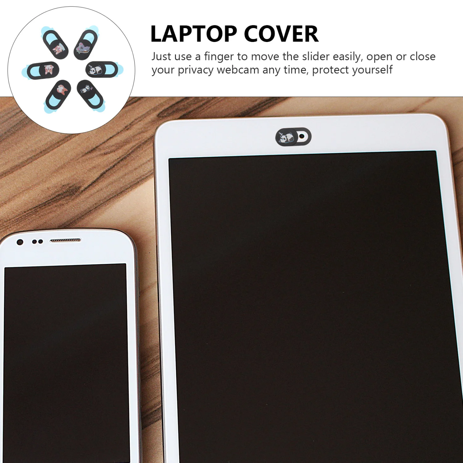6Pcs Cartoon Adorable Camera Slide Cover Privacy Protection Webcam Cover