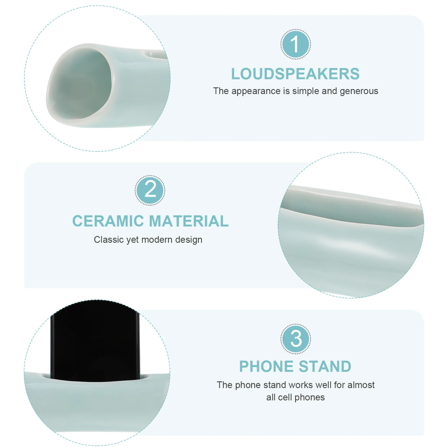 Ceramics Mobile Phone Holder Multifunctional Desktop Phone Stand Sound Amplifier