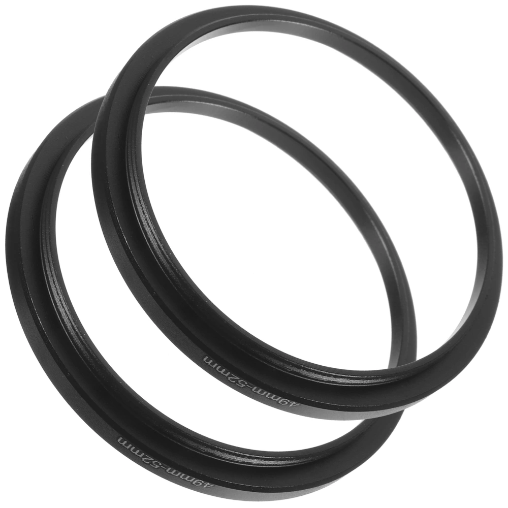 2pcs Camera Lens Adapter Aluminum Alloy Camera Ring Threaded Filter Ring Supply(49-52mm)