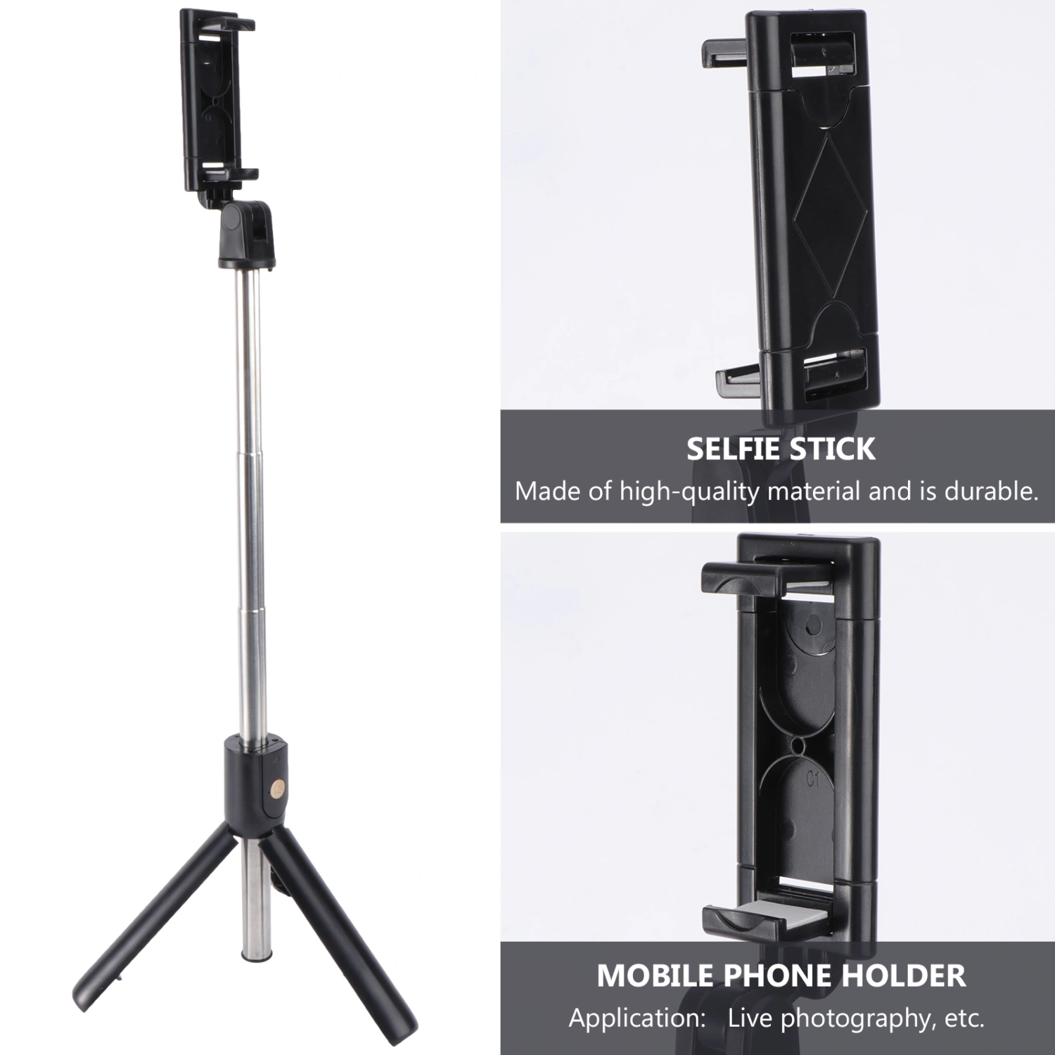 1Pc Selfie Stick Tripod Mobile Phone Supporting Rack Holding Rack for Home Black