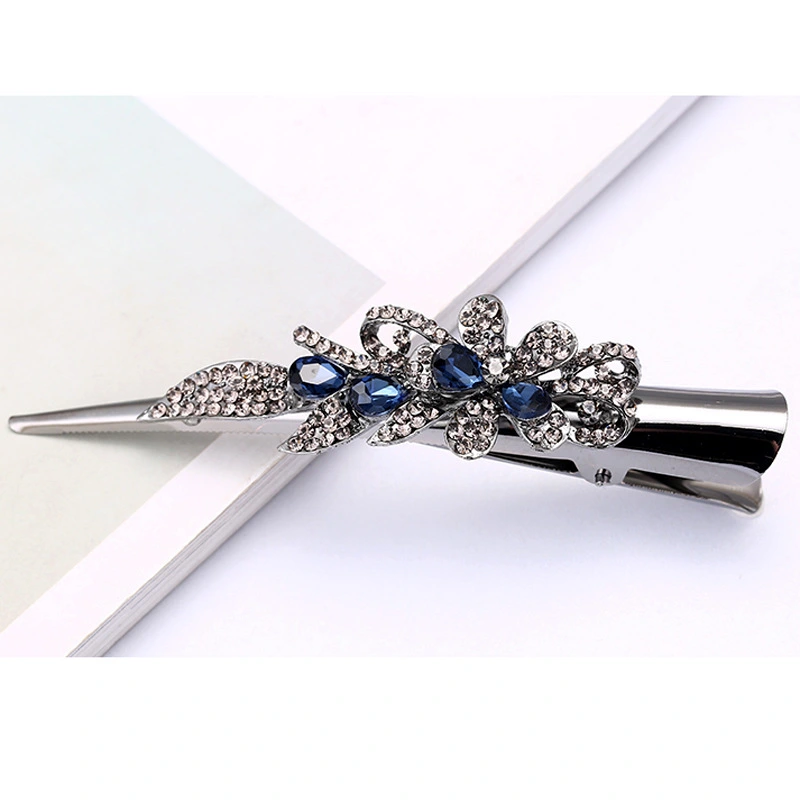 Retro Rhinestone Duckbill Hair Clip Girl Hair Styling Hair Clip Sparkly Hairdressing Clip