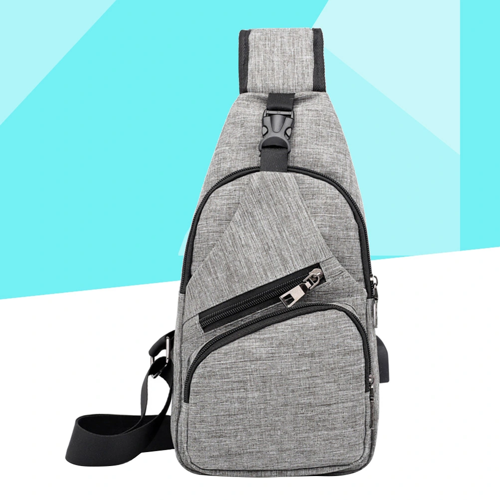 Sling Bag Men Chest Pack Crossbody Bags Causal Daypacks for Hiking Cycling and Travel Bags with USB Charging Port (Grey)