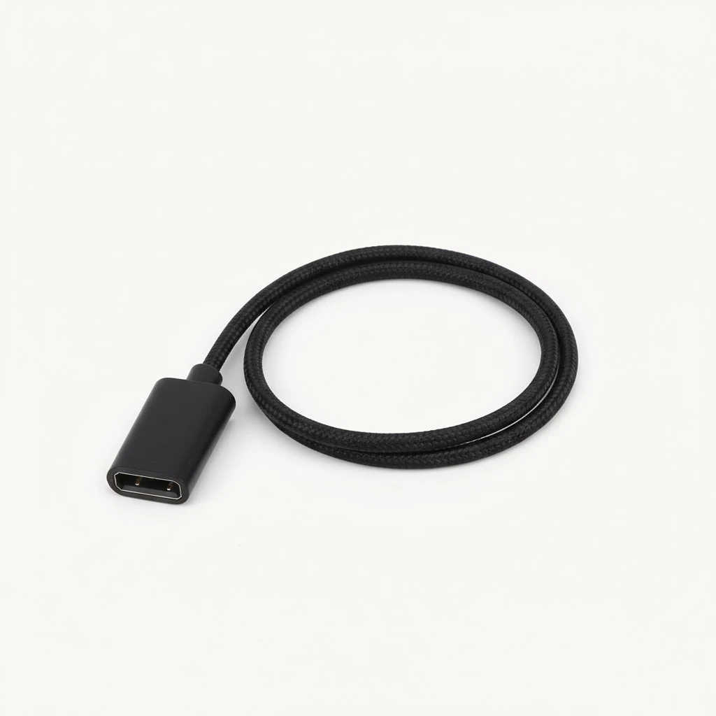 Braided Type-c Male to USB Female Extender Adapter Cable Converter OTG Data Sync Transfer Battery Charger Black
