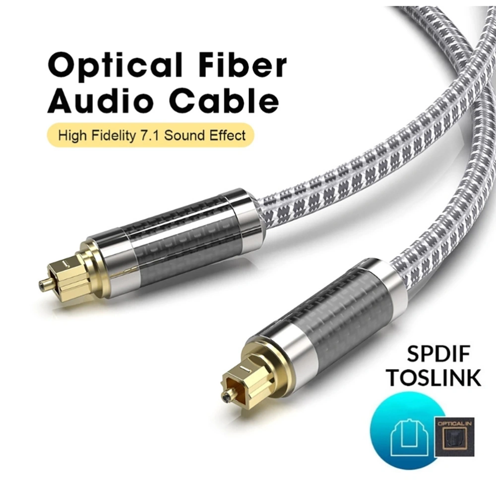 Optical Audio Cable 2 Meter Male to Male Audio Cord Flexible Toslink Wire