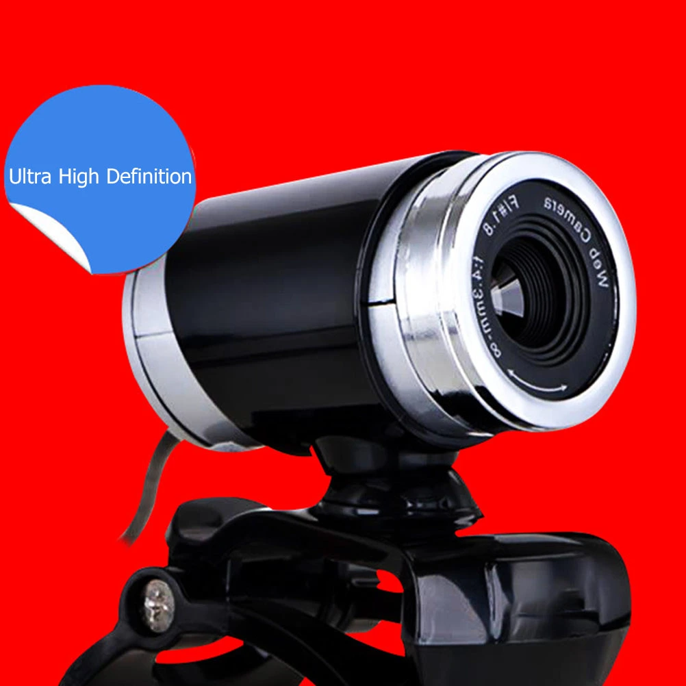 USB 720P Webcam Professional Teaching Live Broadcast Camera with Mic and Clip (Black)