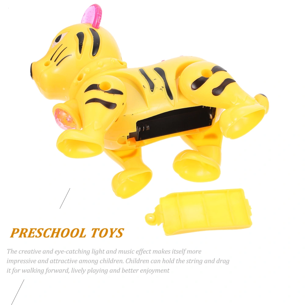 Electric Walking Tiger Toy Pulling Musical Tiger Plaything (Random Color)