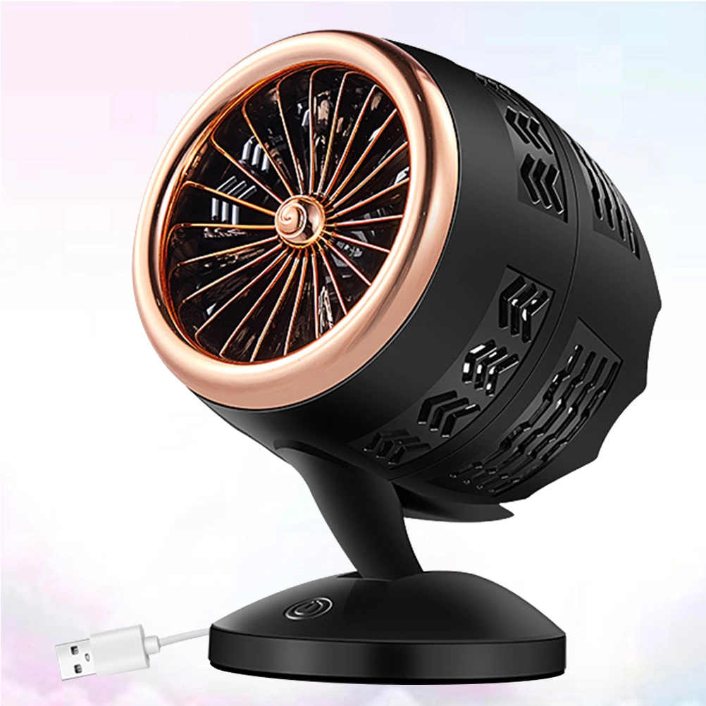 USB Desktop Cooling Fan Mini Cooling Fan Portable Air Conditioning Fan for Home Office (Golden)