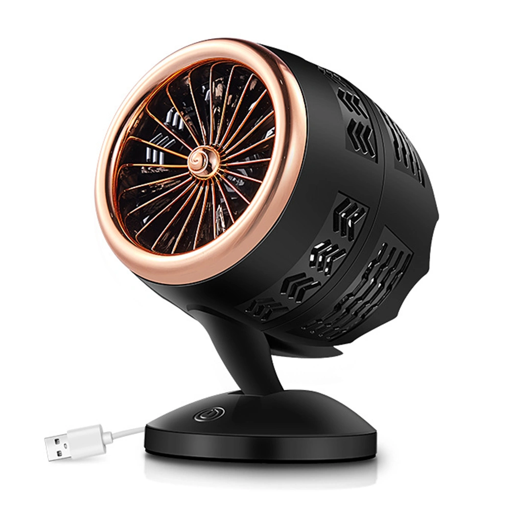 USB Desktop Cooling Fan Mini Cooling Fan Portable Air Conditioning Fan for Home Office (Golden)