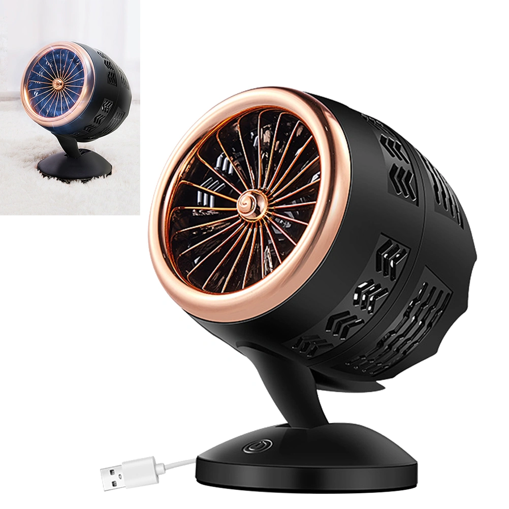 USB Desktop Cooling Fan Mini Cooling Fan Portable Air Conditioning Fan for Home Office (Golden)