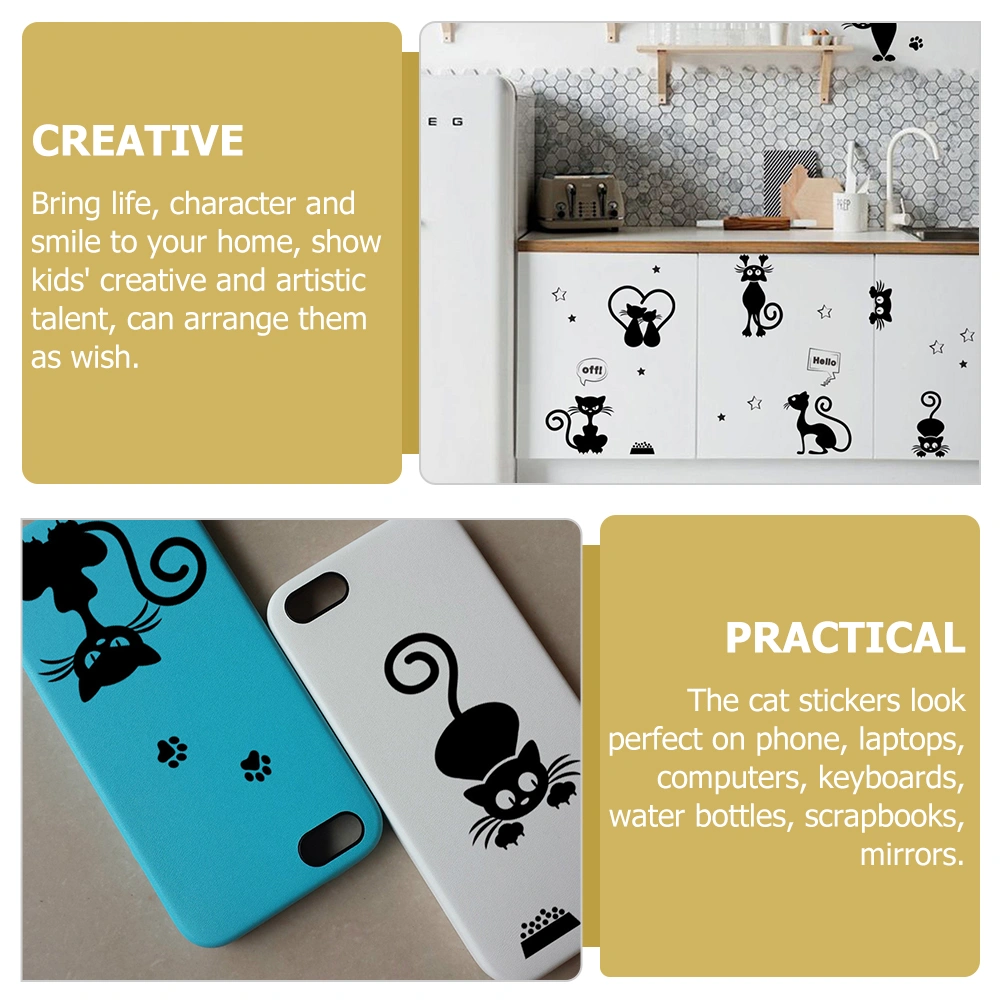 2 Sheets Funny Light Switch Stickers Cat Stickers Decals Stickers for Phone Case