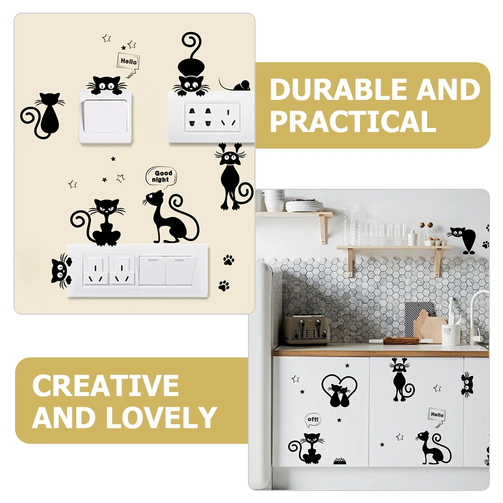 2 Sheets Funny Light Switch Stickers Cat Stickers Decals Stickers for Phone Case