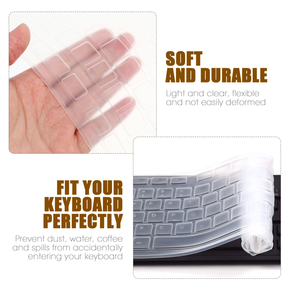 POPETPOP Keyboard Cover Skin Keyboard Protector Film Compatible with Dell (Transparent)