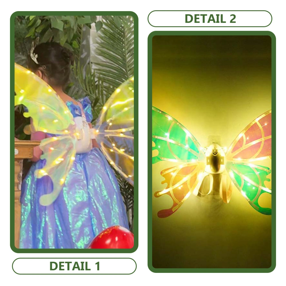 1 Set of Glowing Butterfly Wing Flapping Fairy Wing Decorative Kids Butterfly Wing Party Prop