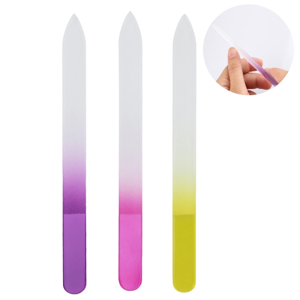 3pcs Glass Nail Files Premium Manicure Finger Nail Pedicure Art File Nail Care for Beautiful Fingernails Great Gift