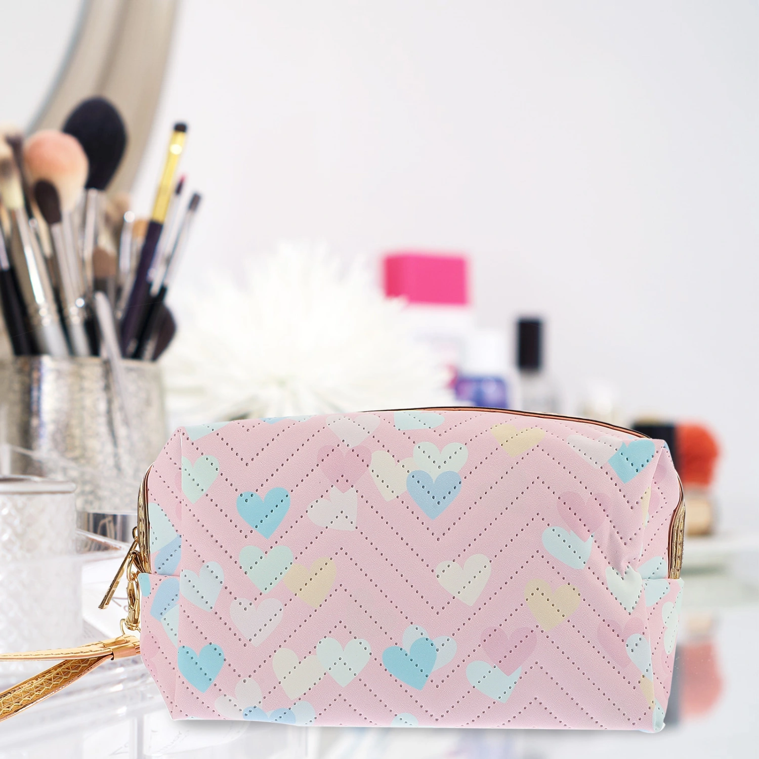Makeup Bag Zipper Pouch Travel Makeup Bag Cosmetics Organizer Toiletry Bag for Women Girls