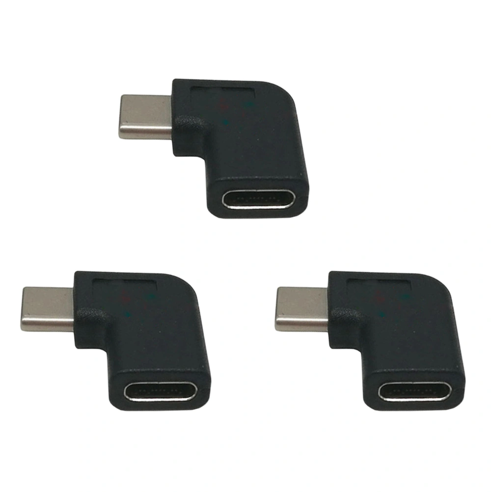 3 Pcs Type-C Adapter USB 3.1 USB C 90 Degree Angle Male to Female Convertor for Laptop Tablet Mobile Phone