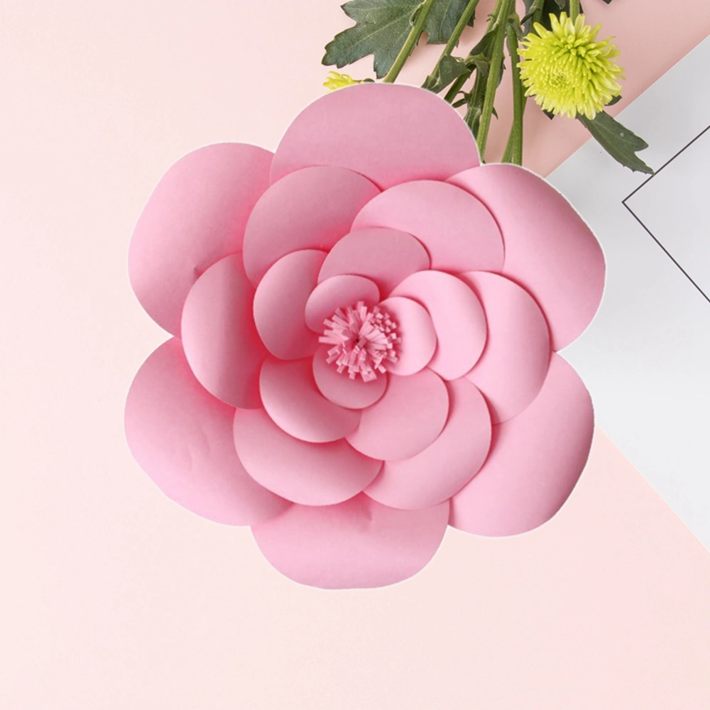 1PC 20cm 3D Paper Flower Wall Decor for Party Home Wedding Backdrop Decoration (Pink)