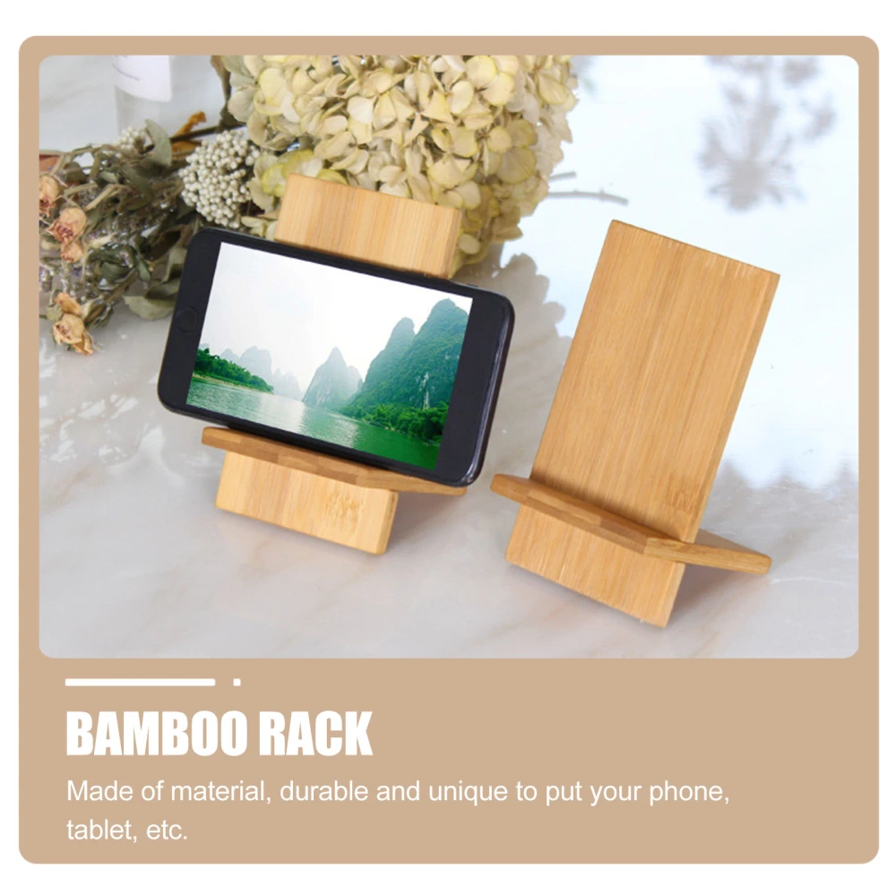 1pc Bamboo Cell Phone Stand Detachable Multi-function Charging Cell Phone Holder Tablet Holder (Khaki)