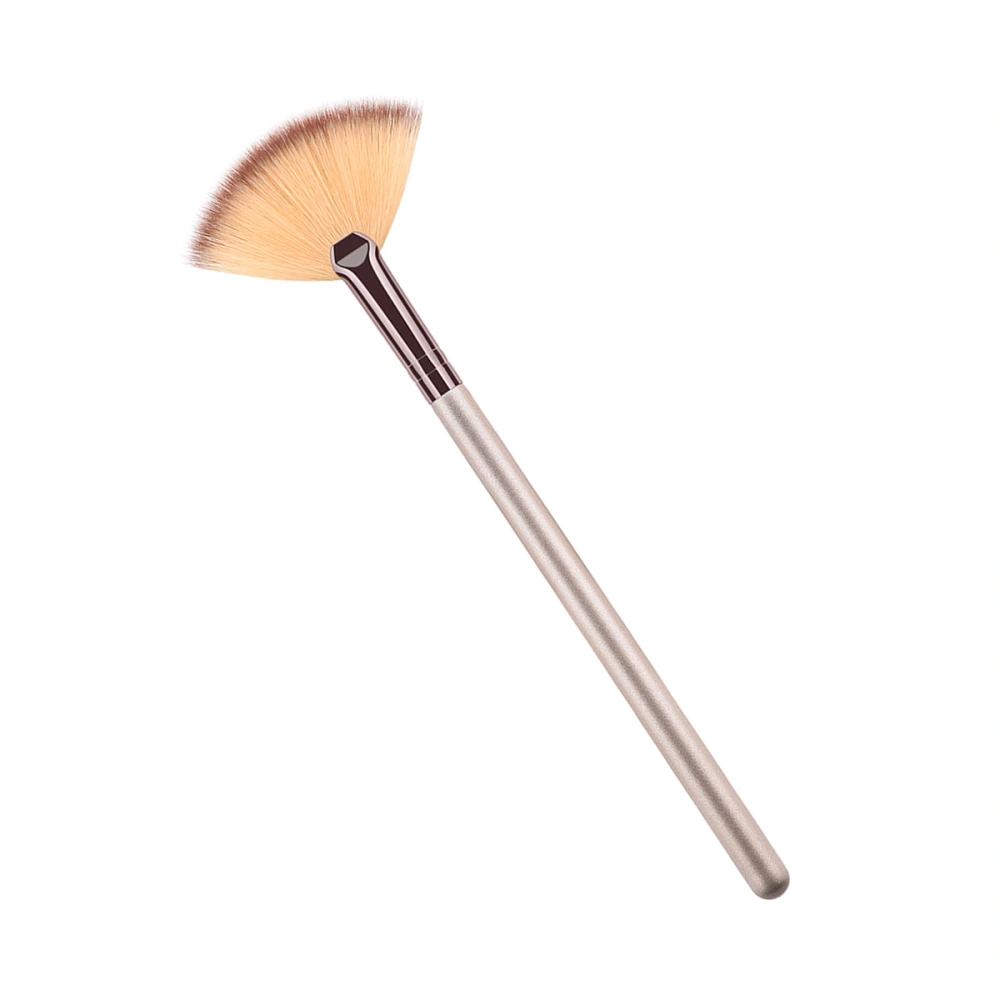 Wooden Handle Fan Shape Nylon Bristles Makeup Brush Synthetic Cosmetics Powder Facial Brush (T-01-453)