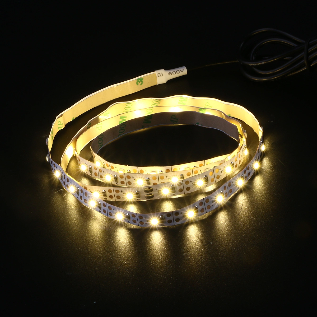 5M Strip Lights Waterproof 3528 LED Lights Strip for Birthday Christmas Party Decoration with USB Cable (Warm White)