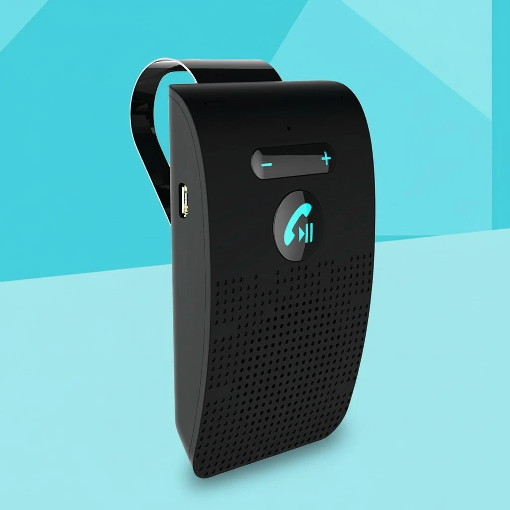 4.2 Hands Free Player Noise Reduction Sunvisor Phone Speaker with Clip (Black)