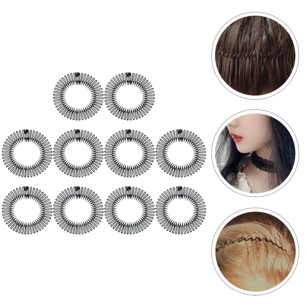 10pcs Spiral Headbands Stretchy Hair Combs Headbands Women Hair Styling Accessories