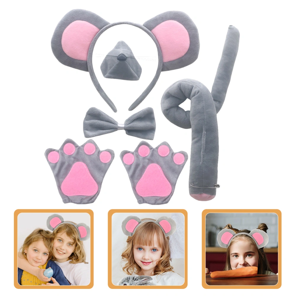 1 Set Mouse Costume Set Including Mouse Ears Headband Mouse Nose Mouse Tail Bow Tie Kit