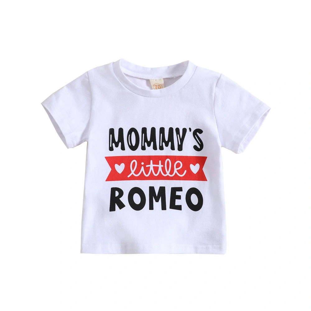 Infant Boys Girls T-Shirts Letter Print Crew Neck Short Sleeve Shirts Summer Casual Fashion Tops