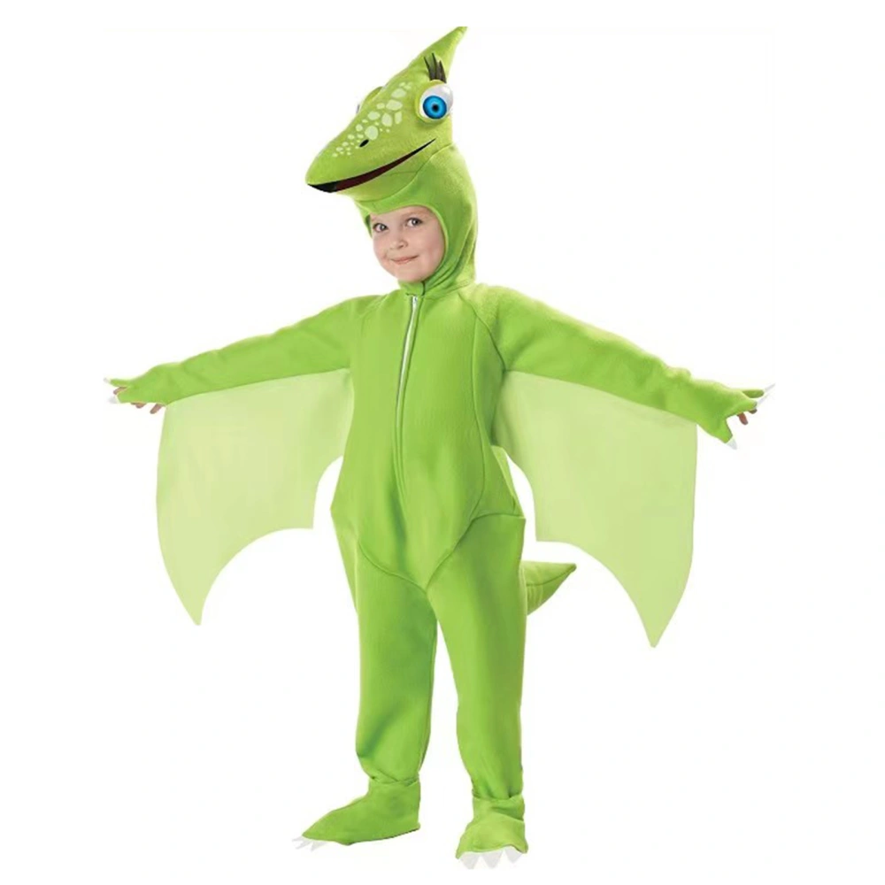 Halloween Children Dinosaur Cosplay Costume Kids Stage Show Dinosaur Role Play Hooded Romper Jumpsuit with Wing