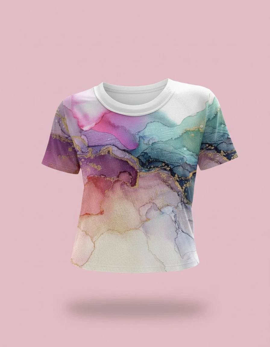 Women's Printed Round Neck T-Shirts Tee Ladies Summer Casual Holiday Tops Blouse