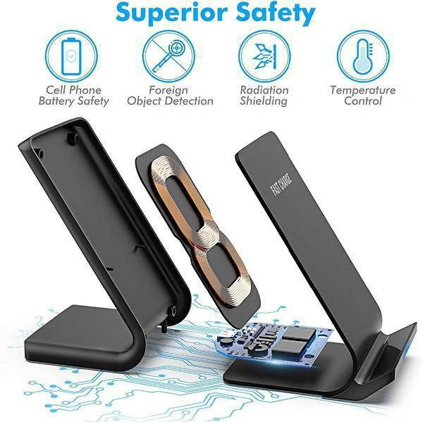 NEW Super Fast Charger 10W Wireless Charger Stand For iPhone 14 13 12 11 Pro X XS Max XR 8 Samsung Wireless Induction Charging Dock Station Phone Holder