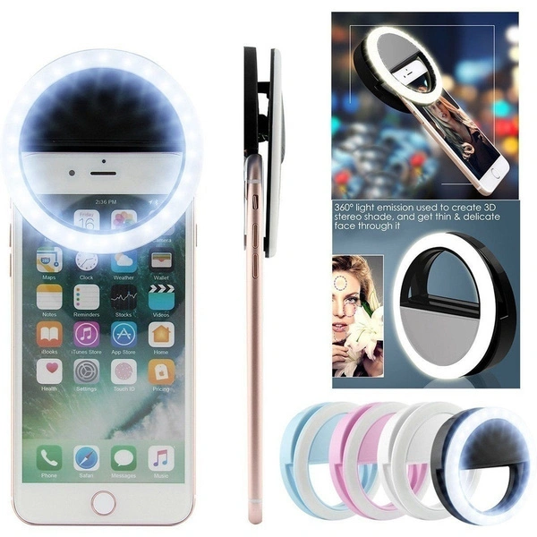 Fashion new Selfie LED Light Ring Flash Fill Clip Camera For IPhone & Tablet For Samsung Cell Phone Asahinew