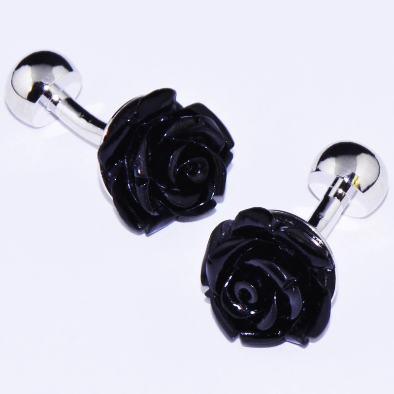 Black Rose French Cufflinks