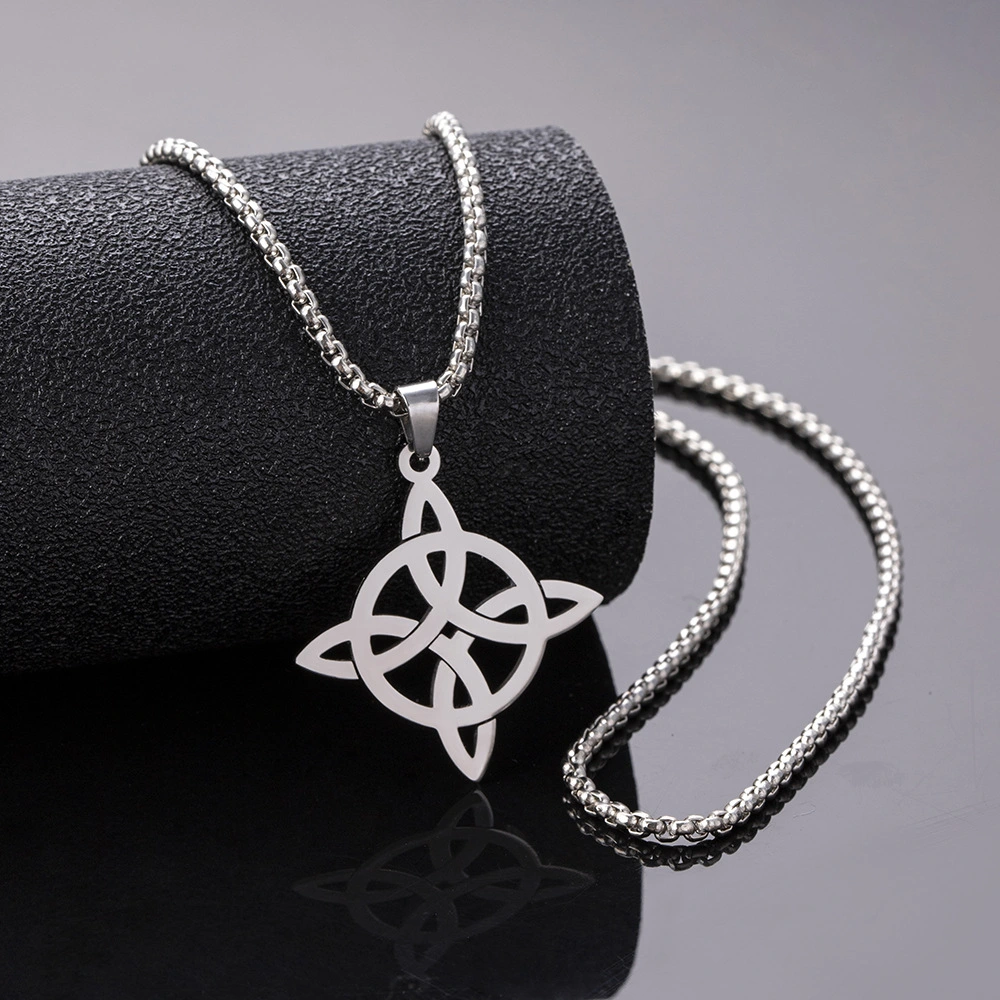 Cutout Design Necklace Viking Rune Irish Knot Necklace